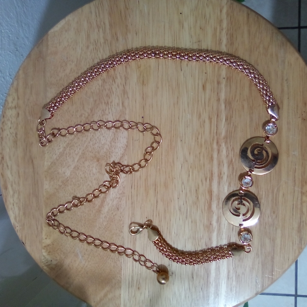 Vintage copper disk women belt